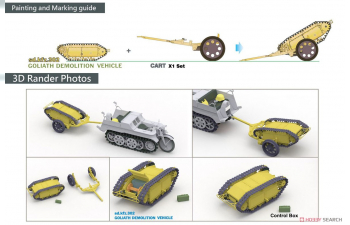 Сборная модель Sd.kfz. 302 Goliath Demolition Vehicle with cart