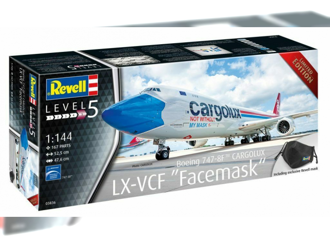 Сборная модель Самолет Boeing 747-8F CARGOLUX LX-VCF "Facemask"