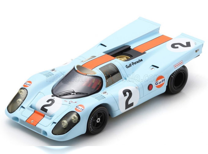 PORSCHE 917k Team J.w. Automotive Engineering Gulf №2 Winner 24h Daytona (1971) Pedro Rodriguez - Jackie Olivier, Light Blue Orange