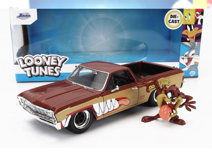 CHEVROLET El Camino Pick-up With Tanzmanian Devil Figure Looney Tunes (1967), 2 Tone Brown