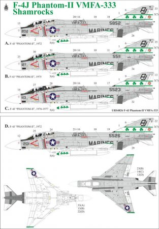 Декаль для F-4J Phantom-II VMFA-333
