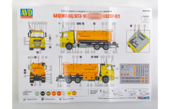 Сборная модель Бецема АЦ/АТЗ-16 (Камский грузовик 65207-87)