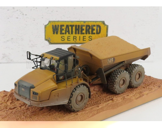 CATERPILLAR Cat745 Cassone Ribaltabile Cava 3-assi - Weathered Articulated Truck, Yellow Black