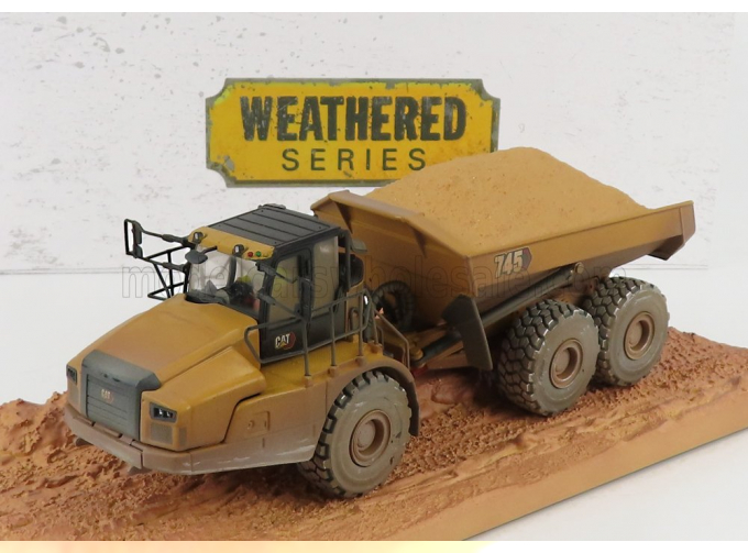 CATERPILLAR Cat745 Cassone Ribaltabile Cava 3-assi - Weathered Articulated Truck, Yellow Black