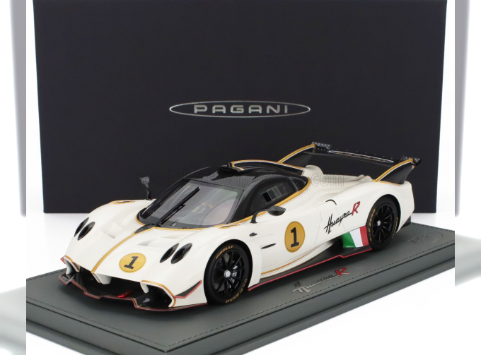 PAGANI Huayra R №1 Racing (2021) - Con Vetrina - With Showcase, Bianco Benny - White Black