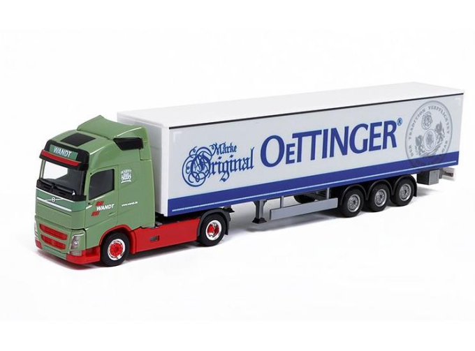 VOLVO FH Globetrotter SZ полуприцепом "Wandt / Oettinger", зеленый/ красный