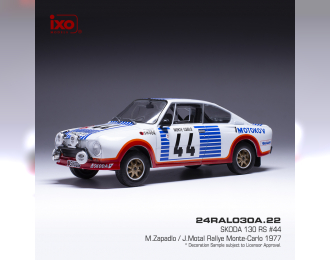 SKODA 130rs Team Skoda (night Version) №44 15th Rally Montecarlo (1977) Miroslav Zapadlo - Jiri Motal, White Blue Red