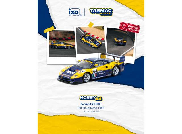 Ferrari F40 GTE #44 Luciano Della Noce/Anders Olofsson/Carl Rosenblad 24h of Le Mans, blue/yellow
