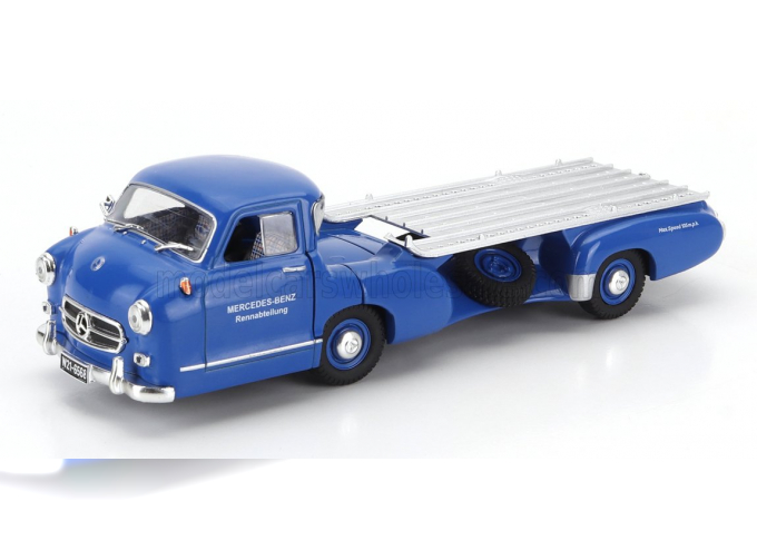 MERCEDES-BENZ Truck Racing Car Transporter Rennabteilung (1955), Blue Silver