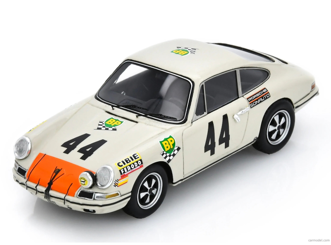 PORSCHE 911t Coupe Team Auguste Veuillet (night Version) N 44 24h Le Mans 1968 Claude Ballot Lena - Guy Chasseuil, White Red