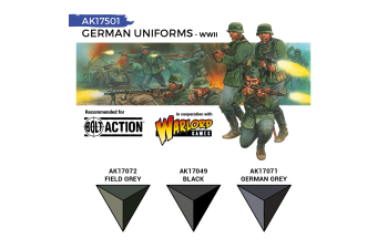 Набор акриловых красок QUICK GEN - Немецкая униформа Второй мировой / GERMAN WWII UNIFORMS – QUICK GEN SET