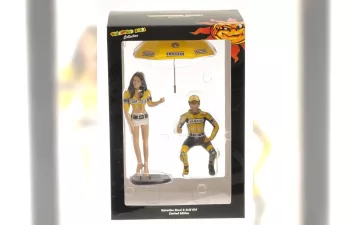 Фигурки Valentino Rossi & Ombrellina Gp Laguna Seca (2005), Yellow Black