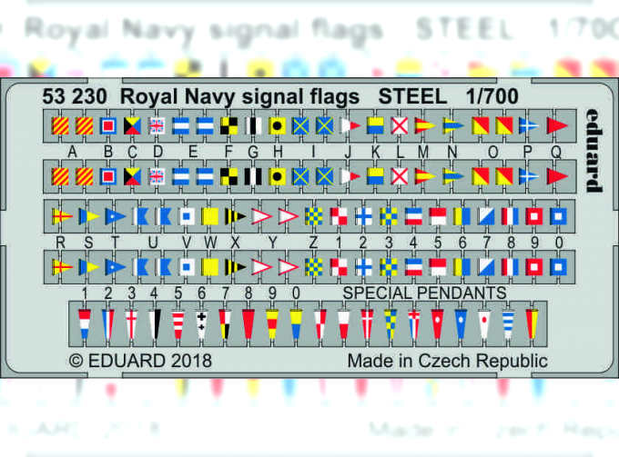 Фототравление Royal Navy сигнальные флаги, сталь