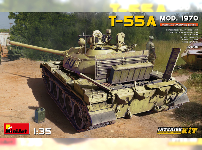 Сборная модель Советский танк Т-55А 1970 г. С интерьером