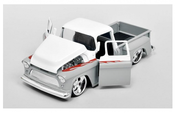 CHEVROLET Stepside Pick-Up Custom (1955), white / grey