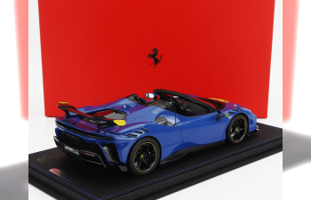 FERRARI Sf90 Xx Stradale Spider (2024) - Con Vetrina - With Showcase, Azzurro Dino - Blue Yellow