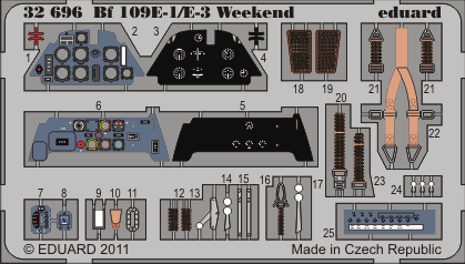 Цветное Фототравление для Bf 109E-1/E-3 Weekend
