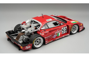 FERRARI F40 LM 3.5L Turbo V8 Team Ennea SRL № 59 24h Le Mans (1996) Piero Nappi - Robin Donovan - Tetsuya Ota - open rear trunck and engine part - close with magnetic system