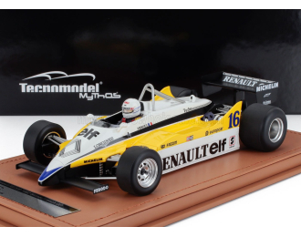 RENAULT F1 Re30b V6 Turbo Team Renault Elf №16 Winner France Gp (with Pilot Figure) (1982) Rene Arnoux, White Yellow Black