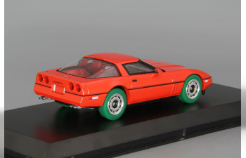 CHEVROLET Corvette C4 1985 машина Ларри Селлерса (из к/ф "Большой Лебовски"), red (зеленые колеса!)