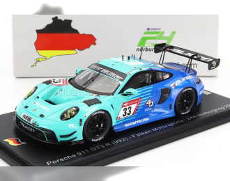 PORSCHE 911 992 Gt3 R Team Falken Motorsports №33 24h Nurburgring (2023) K.Bachler - S.Muller - A.Picariello, Green Blue