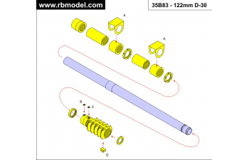 Металлический ствол для 122mm L/38 D-30 SPG T-34 / D-30 122mm Howitzer D-30