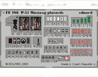 Цветное фототравление для P-51 placards