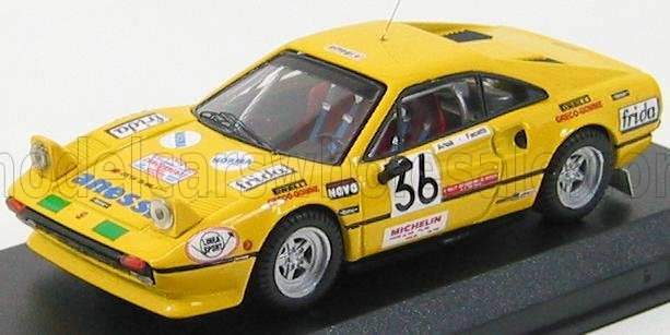 FERRARI 308 Gtb Gr.2 N 36 Rally Monza 1983 Facetti - Artioli, Yellow