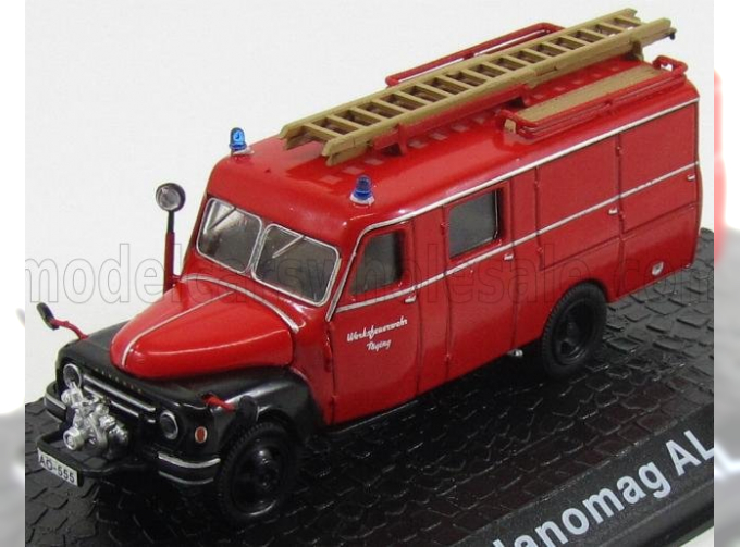 HANOMAG Lf8 Al 28 Truck Werksfeuerwehr Toging Fire Engine (1958), Red Black