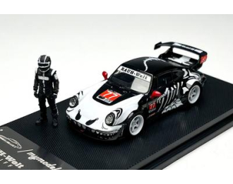 PORSCHE RWB 964 High Wing with figure, black/white/red
