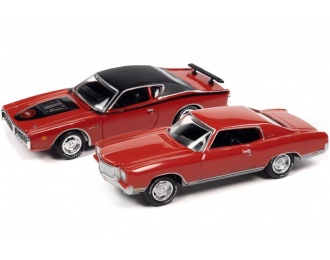 DODGE Charger Super Bee (1971), red/black + CHEVROLET Monte Carlo SS (1971), red