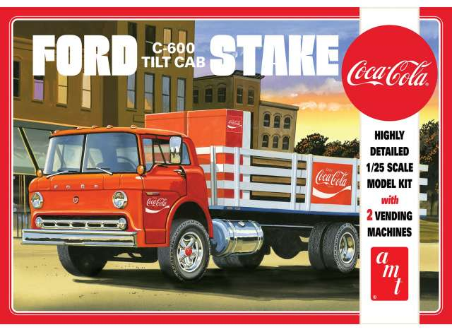 Сборная модель Ford C600 Stake Bed with Coca-Cola Machines, plastic modelkit