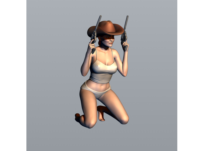 Фигурка Босоногая ковбойка,окрашенная