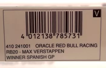 RED BULL Racing RB20 №1 Winner Spanish GP Max Verstappen (2024)