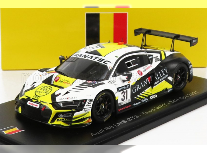 AUDI R8 Lms Gt3 Team Wrt N31 24h Spa (2021) R.Tomita - F.Bird - V.Eriksen, White Black Yellow