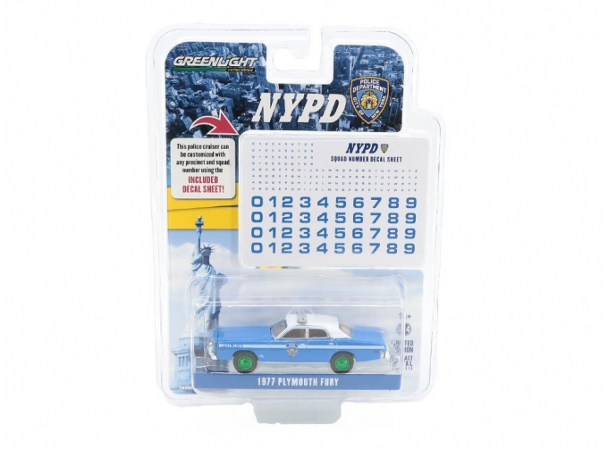 PLYMOUTH Fury "New York City Police Dept (NYPD)" 1977 с листом декалей (Greenlight!!!)