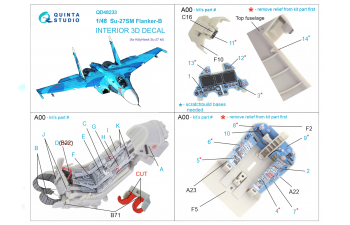 3D Декаль интерьера кабины Су-27СМ (KittyHawk)