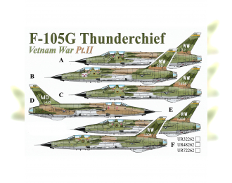 Декаль для F-105G Thunderchief Vietnam War Pt.2, с тех. надписями