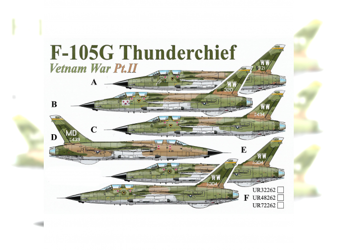 Декаль для F-105G Thunderchief Vietnam War Pt.2, с тех. надписями