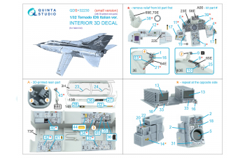 3D Декаль интерьера кабины Tornado IDS Italian (Italeri) (Малая версия) (с 3D-печатными деталями)
