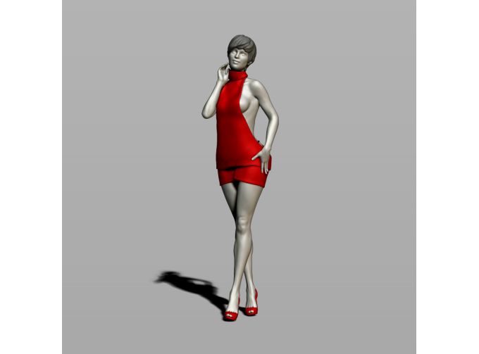 Фигура Маленькое красное платье, окрашенная