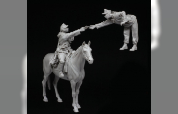 Сборная модель Фигура German officer and mounted dispatch rider(2 fig + horse)