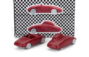 FIAT Set 2x Stanguellini 750 Barchetta Mille Miglia + Berlinetta Tobruk-tripoli (1938-39), red
