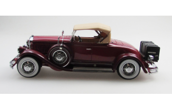 Pierce Arrow Model B Roadster top up (1930), dark red
