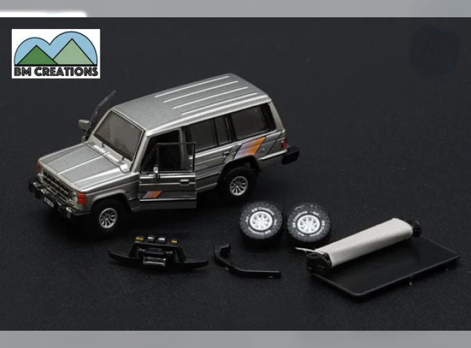 MITSUBISHI Pajero 1.st gen. (1983), silver with extra accessory