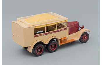 BERLIET Vpd 6x6 Truck Mission Sahara - Niger 3-assi 1926, Cream Brown