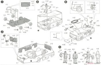 Сборная модель U.S. Navy Flight Deck Crew & Fire Engine