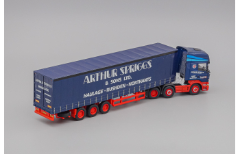 SCANIA R620 Arthur Spriggs трейлер с прицепом, blue / red