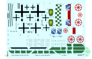 Сборная модель Немецкий истребитель Fokker D.VII O. A.W.