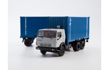 Камский грузовик 53212 контейнеровоз с прицепом ГКБ-8350, серый / синий